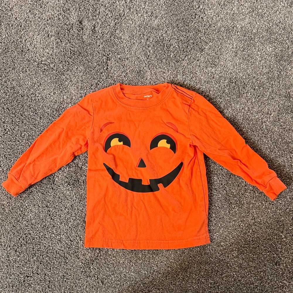 Carter's Vibrant Orange Pumpkin Shirt